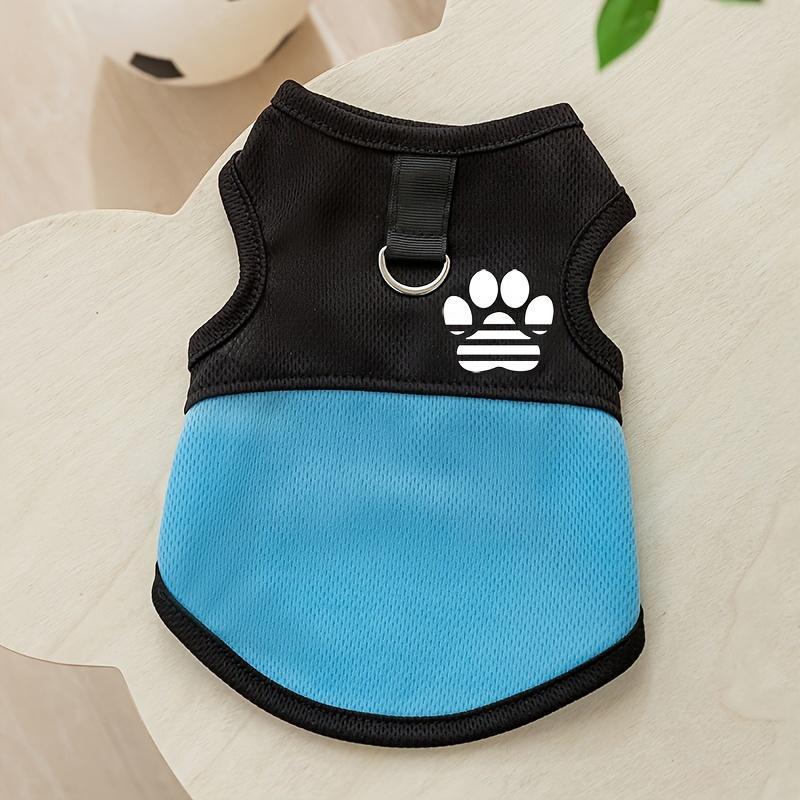 Breathable Mesh Dog Vest with Paw Print