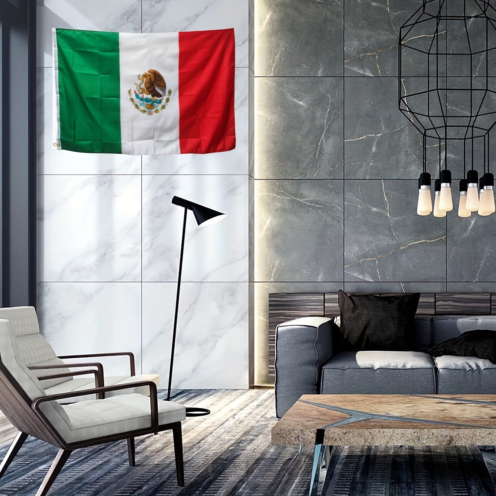 Mexican Flag With Brass Grommet, 3x5 Feet