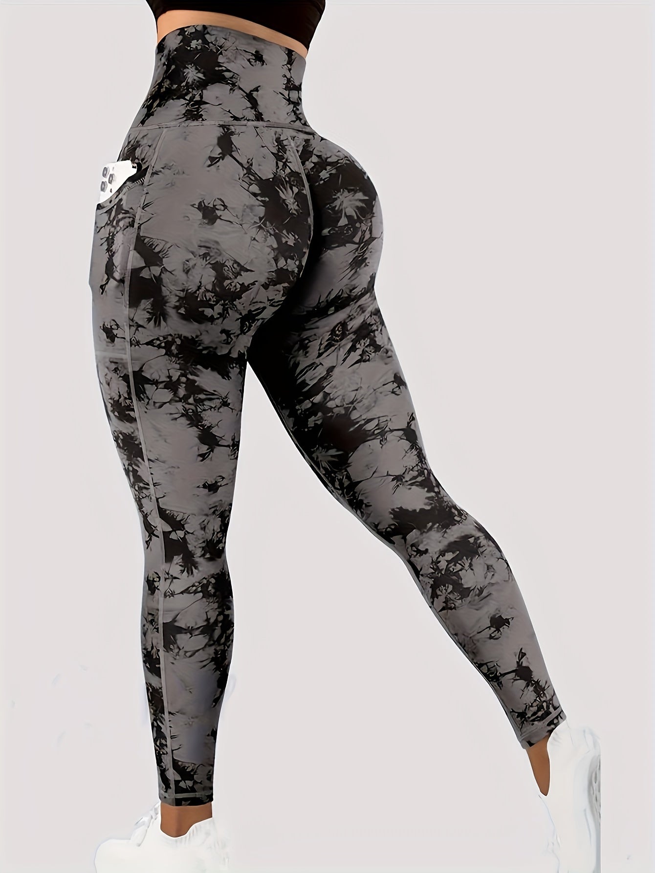 Women'S Tie-Dye Print High-Waisted Tummy Control Pants with Front Zipper
