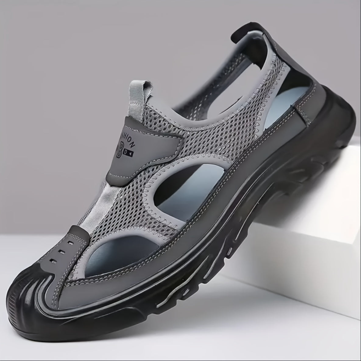 Men'S Breathable Sports Sandals, Solid Color, All-Season Casual Sneakers