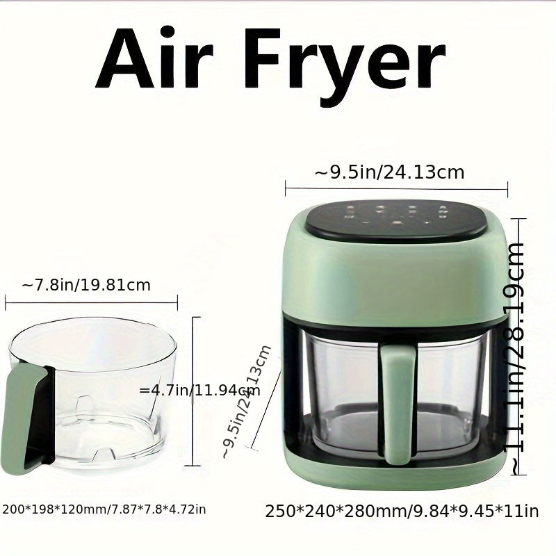 Air Fryer, Intelligent Compact Air Fryer, Glass 360 ° Observation Window