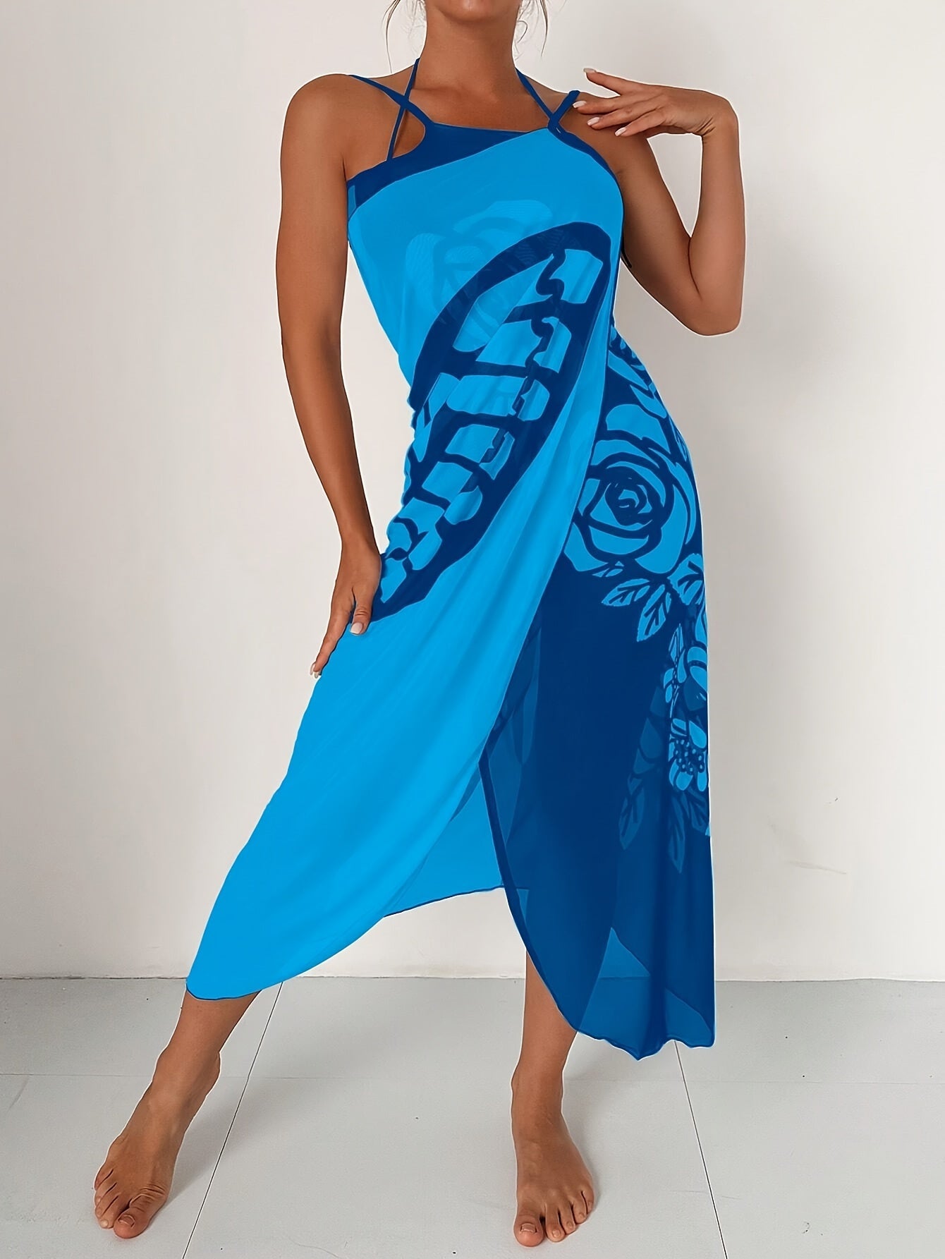 Butterfly Print Beach Cover-Up Dress