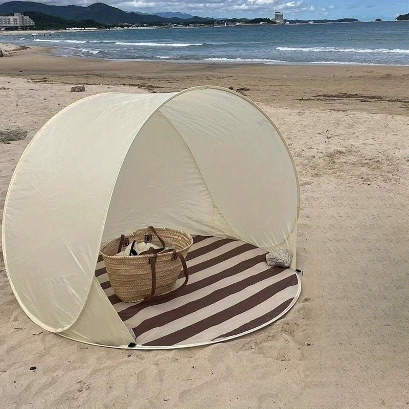 3-4 Person Outdoor Beach Tent - Easy Setup, Foldable, Sunshade with Zipper Closure