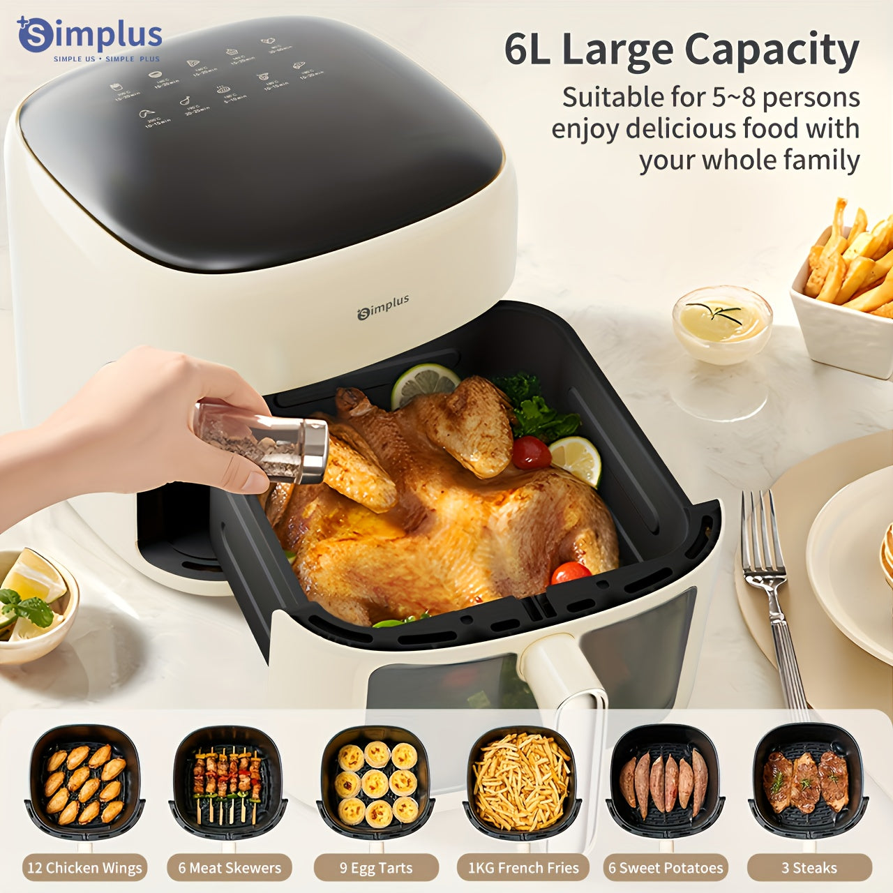 Air Fryer - Large Capacity 6L
