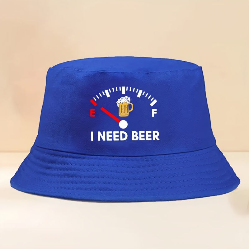 Unisex Outdoor Bucket Hat with "I NEED BEER" Print