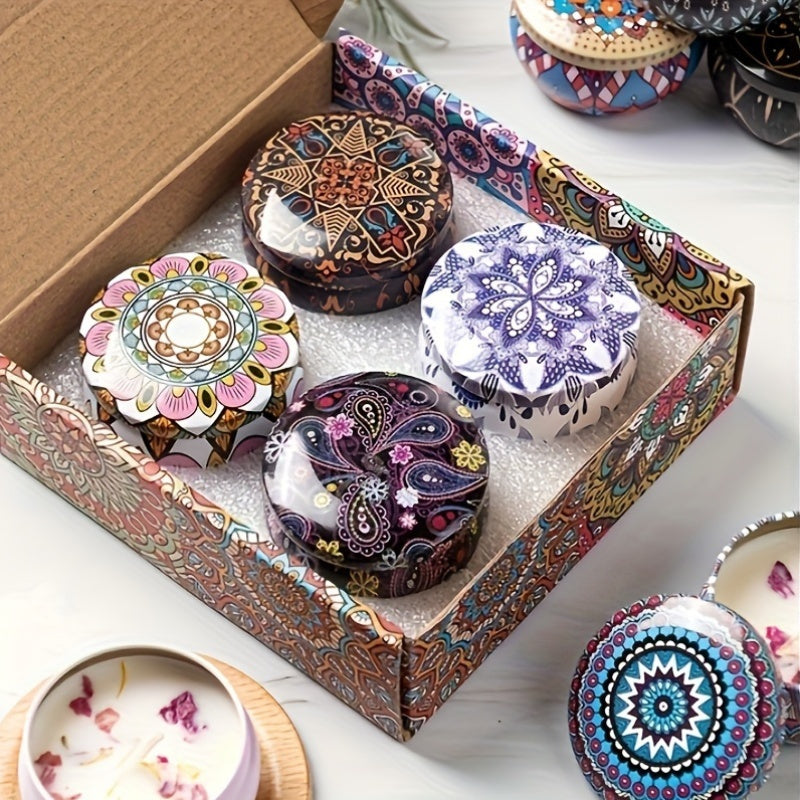 A Gift Set of 4 Scented Candles in a Box