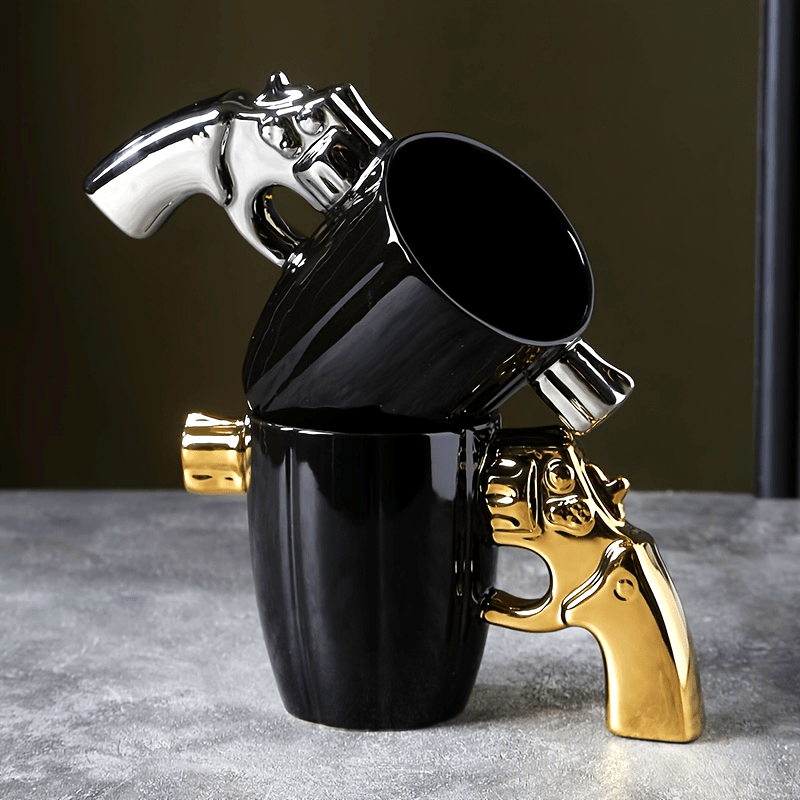 1pc Novelty Revolver Design Ceramic Mug