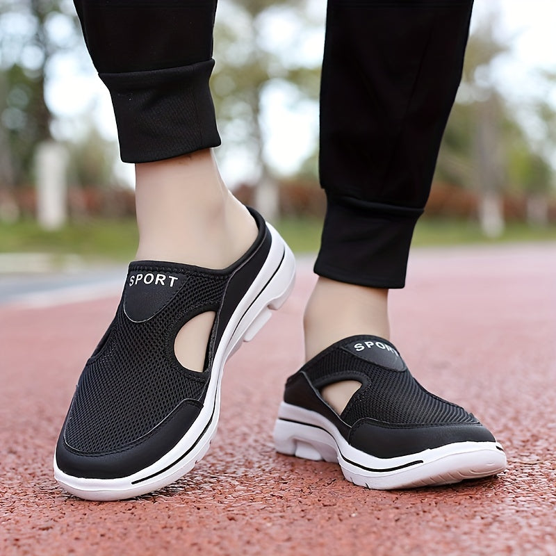 PLUS SIZE Men's Mesh Breathable Slides, Casual Non Slip Slippers