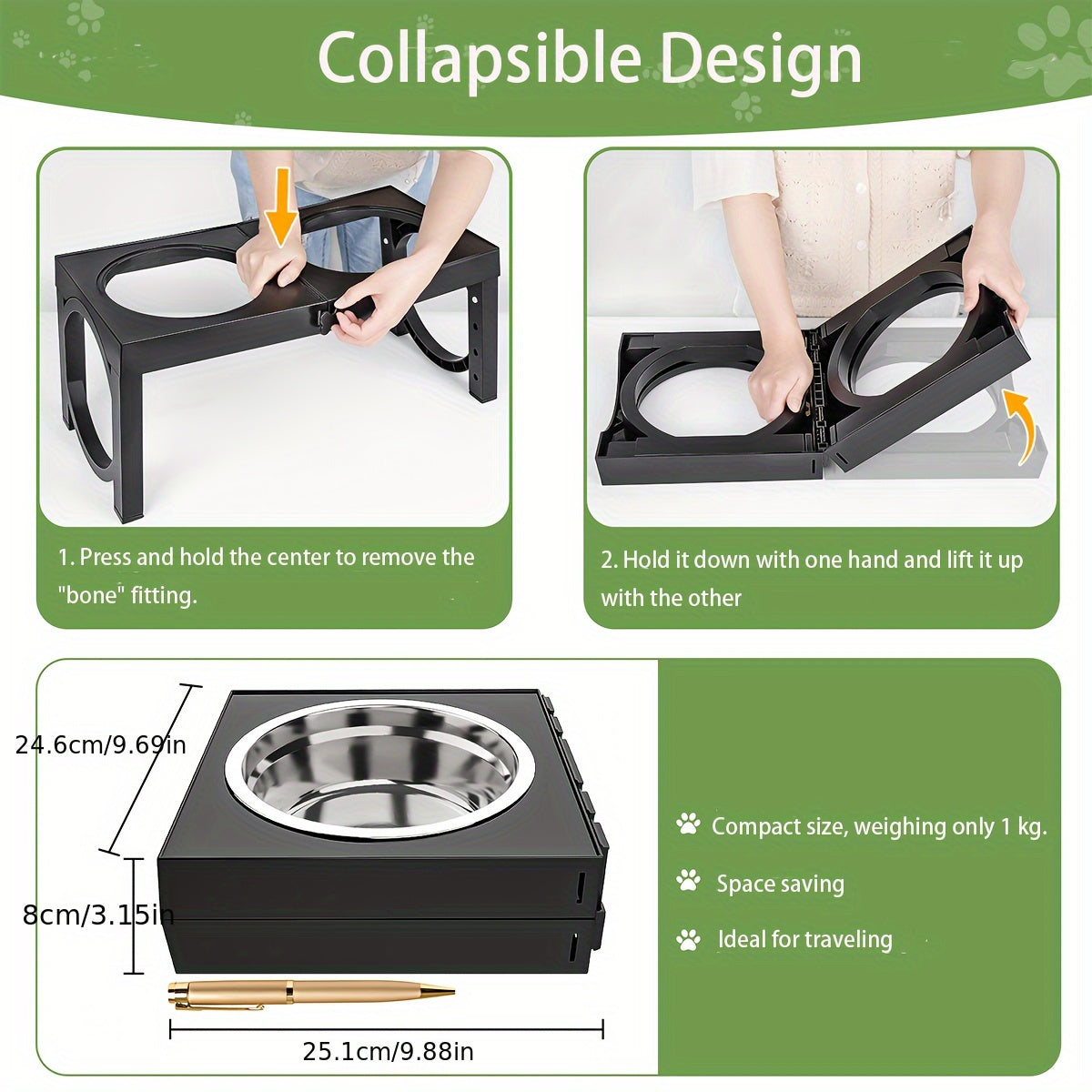 1 Set Elevated Dog Bowls