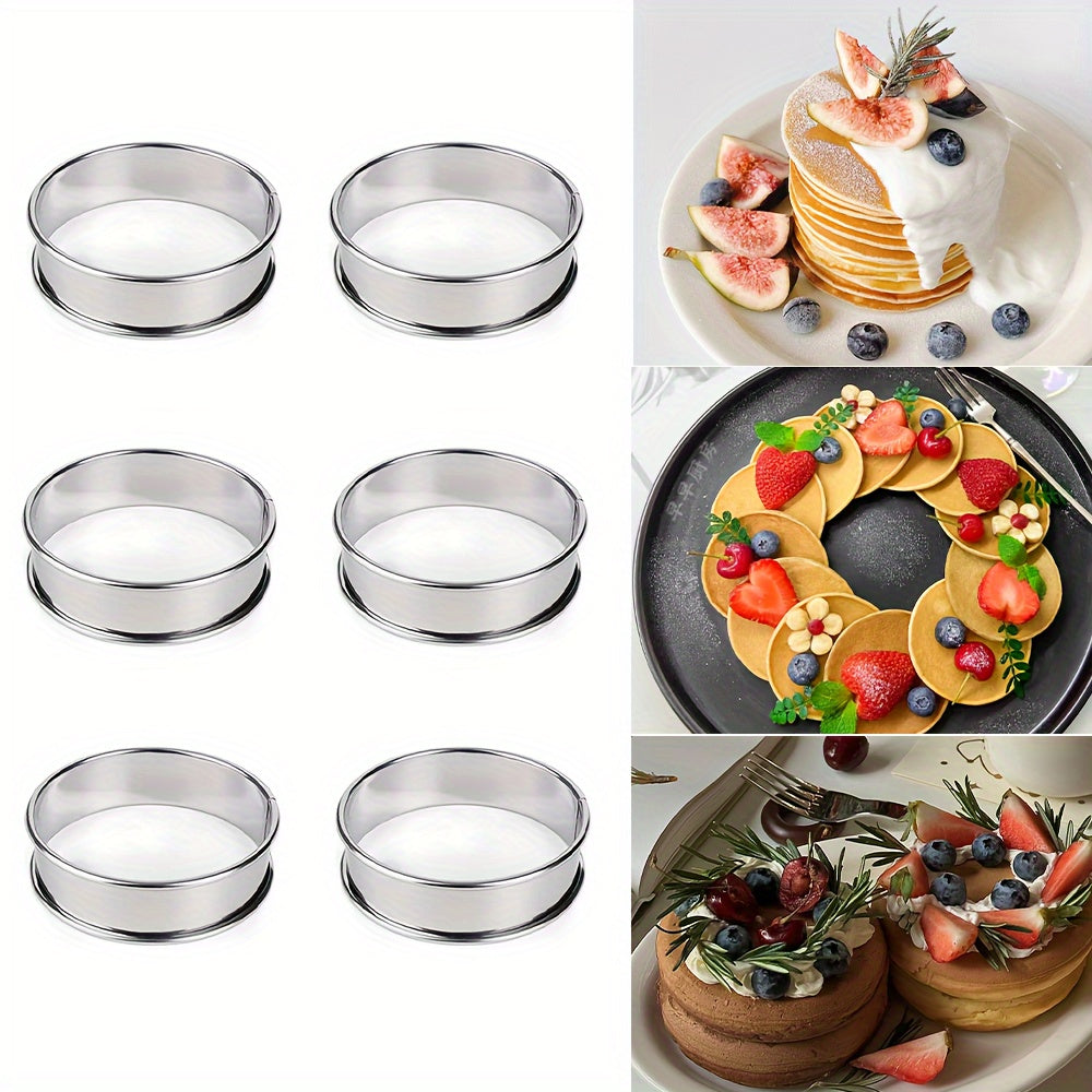 6pcs Stainless Steel Baking Mold Set for Home Food Baking