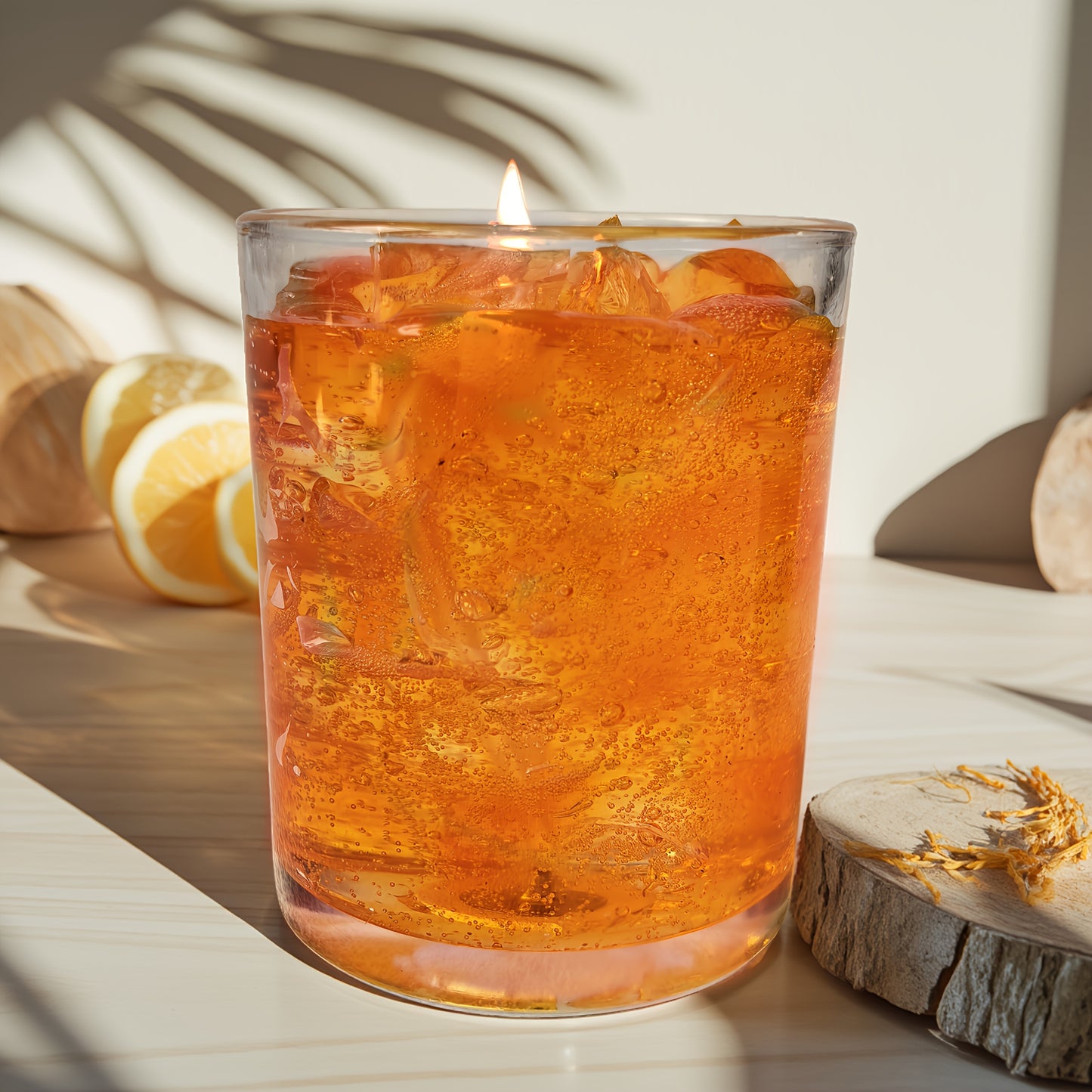1pc Orange Scented Wax Candle, Long-Lasting Burn for Relaxation