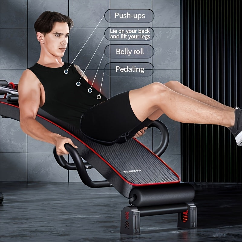 Adjustable Sit-Up Bench with Cushioned Backrest, Foldable Ab Workout Equipment
