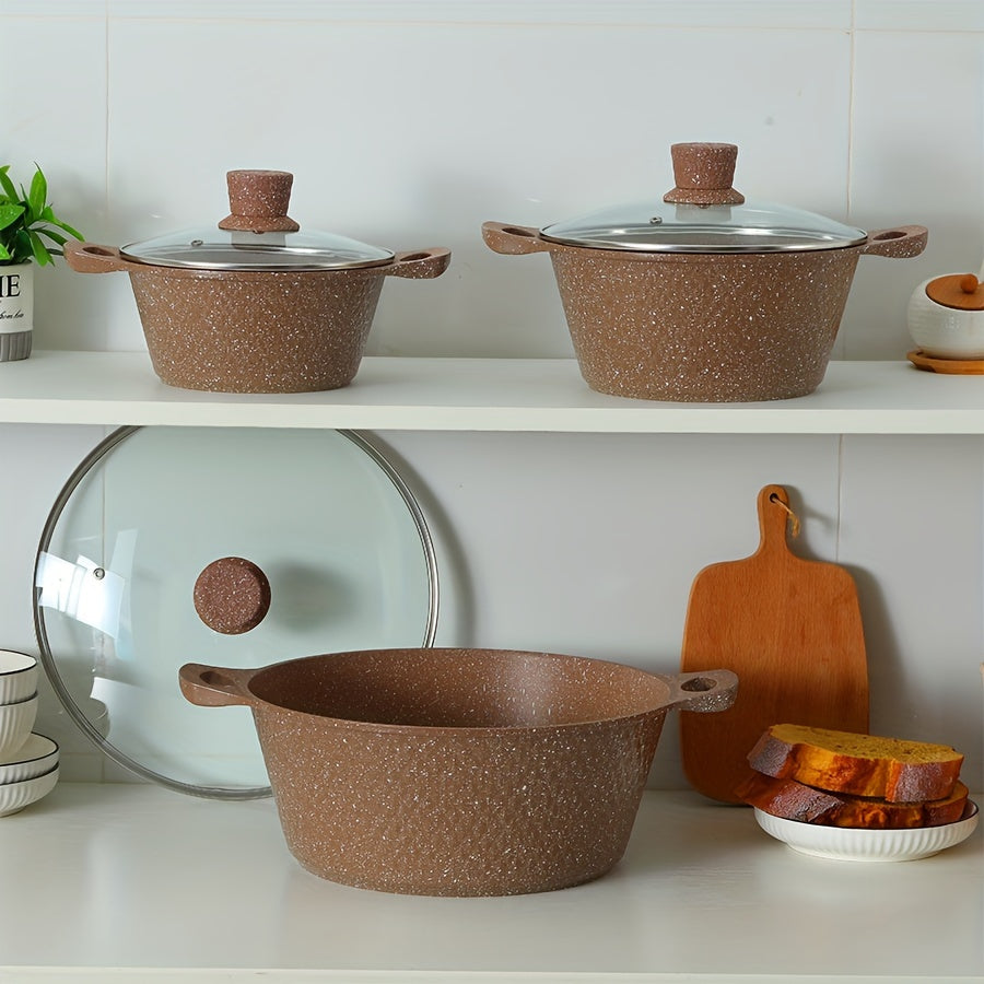 Titlu scurt: Set Vase de Gătit Versatile – Culoare Coffee