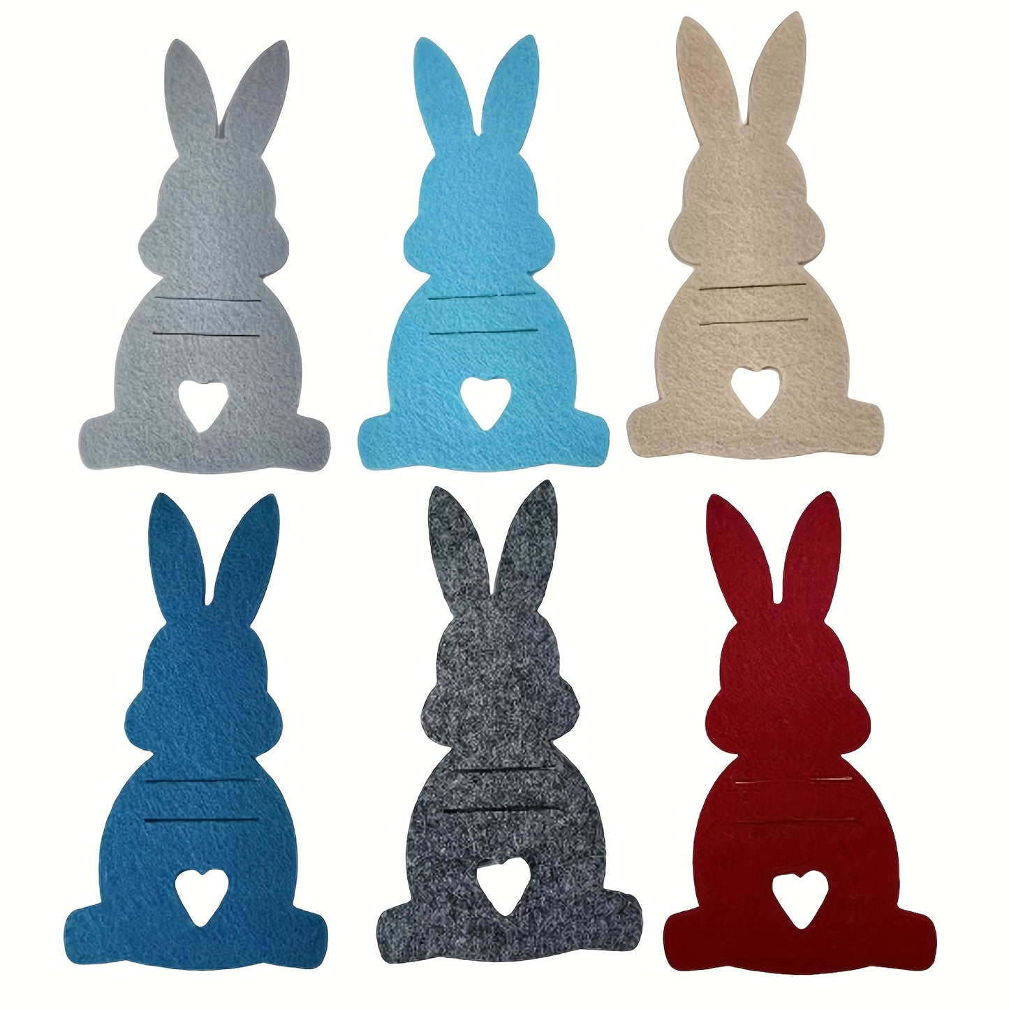 6pcs Easter Bunny Money Clip Gift, Classic Easter Creative Money Clip Card, Felt Easter Bunny Money Clip Cash Gift, for Holiday Piñata Decoration, Easter Basket Decoration