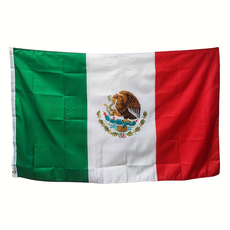 Mexican Flag With Brass Grommet, 3x5 Feet