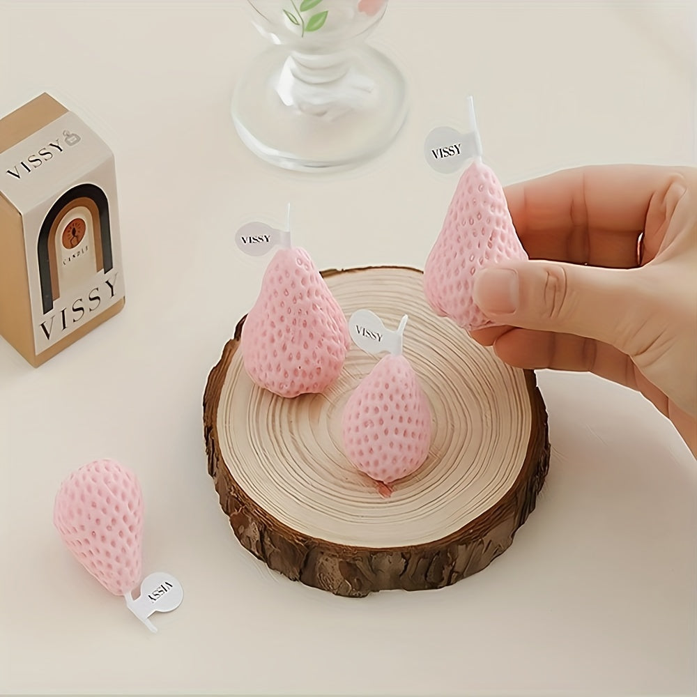 4pcs Strawberry Aromatherapy Candles