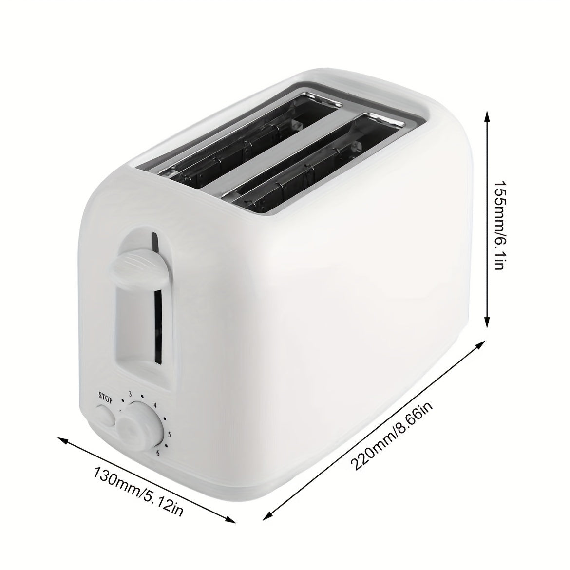2-Slice Stainless Steel Toaster with Auto Shut Off