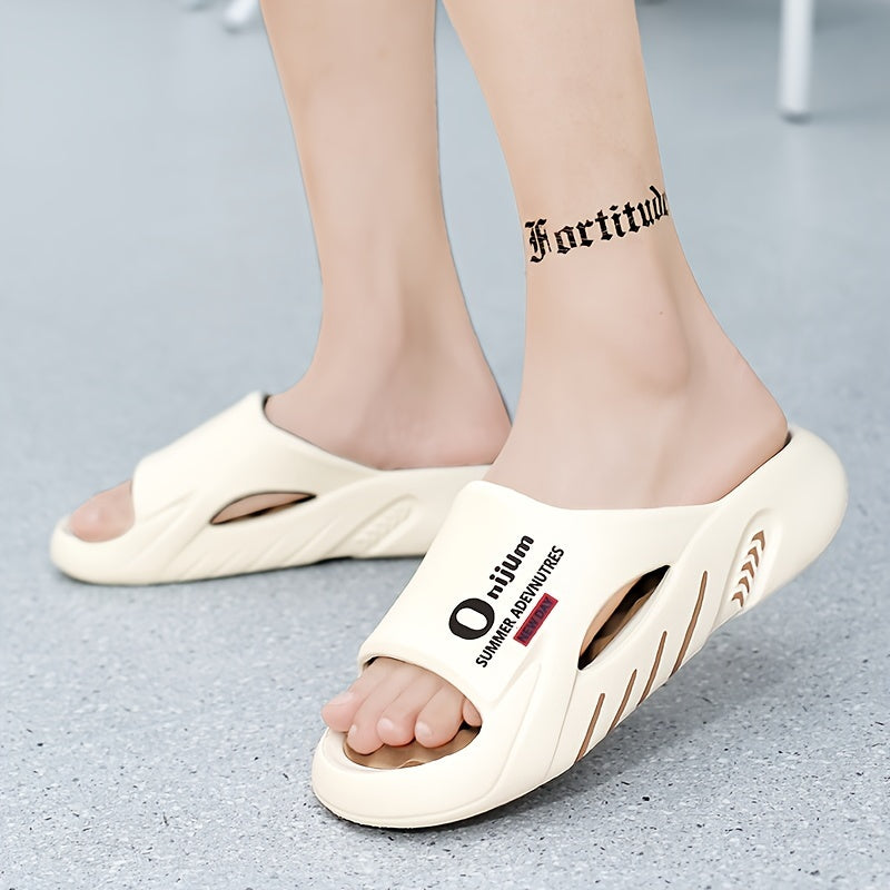Men's Trendy Street Style Color Block Open Toe Breathable Chunky Slippers