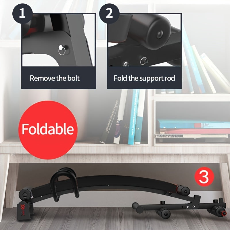 Adjustable Sit-Up Bench with Cushioned Backrest, Foldable Ab Workout Equipment