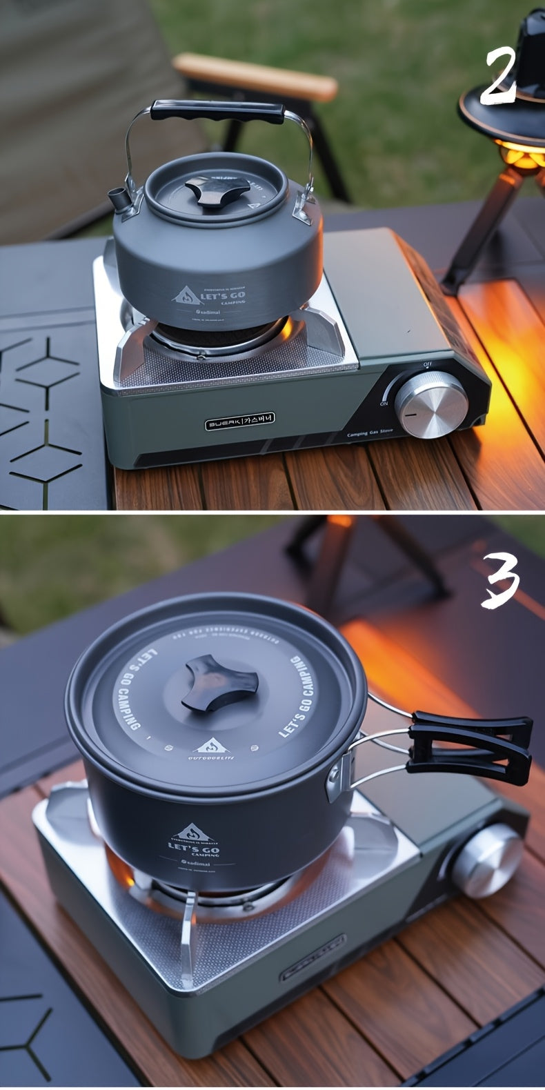 Set Camping Cookware din Aluminiu