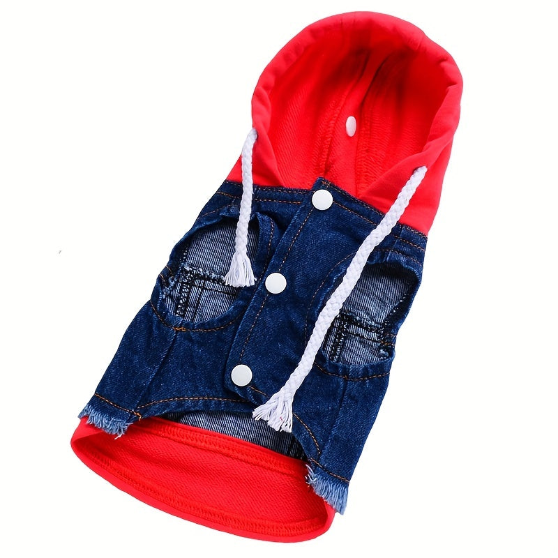 Pet Clothes Dog Jeans Jacket Puppy Hoodie Sweatshirt