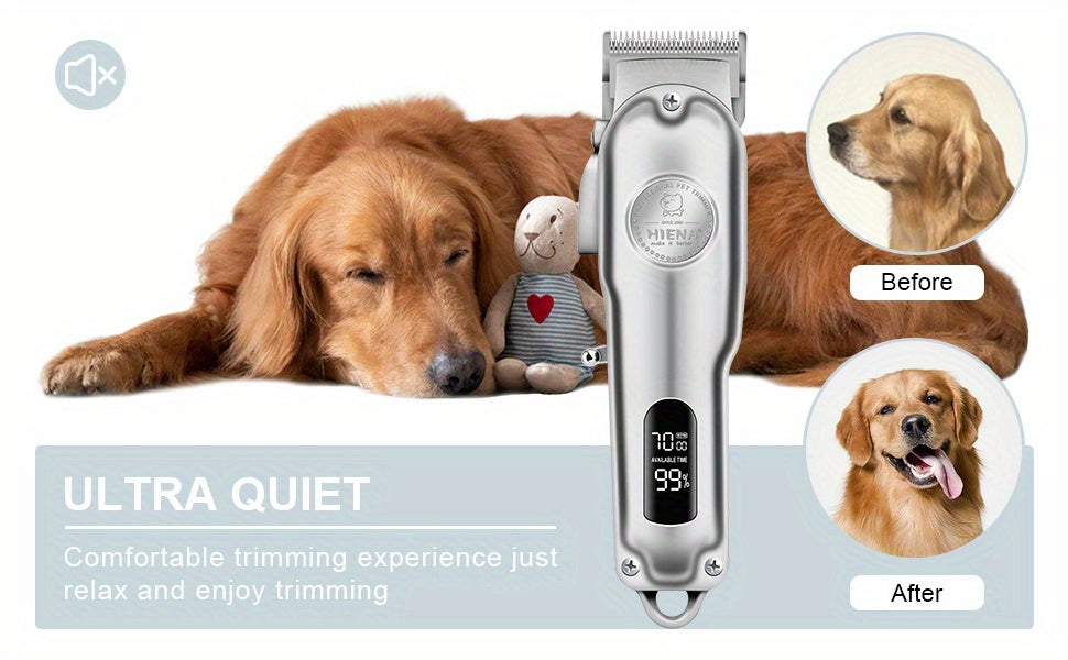 Rechargeable Low-Noise Cordless Dog Clippers for Grooming