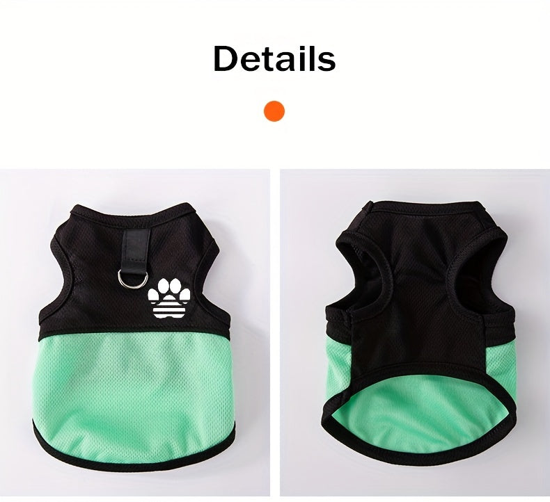 Breathable Mesh Dog Vest with Paw Print