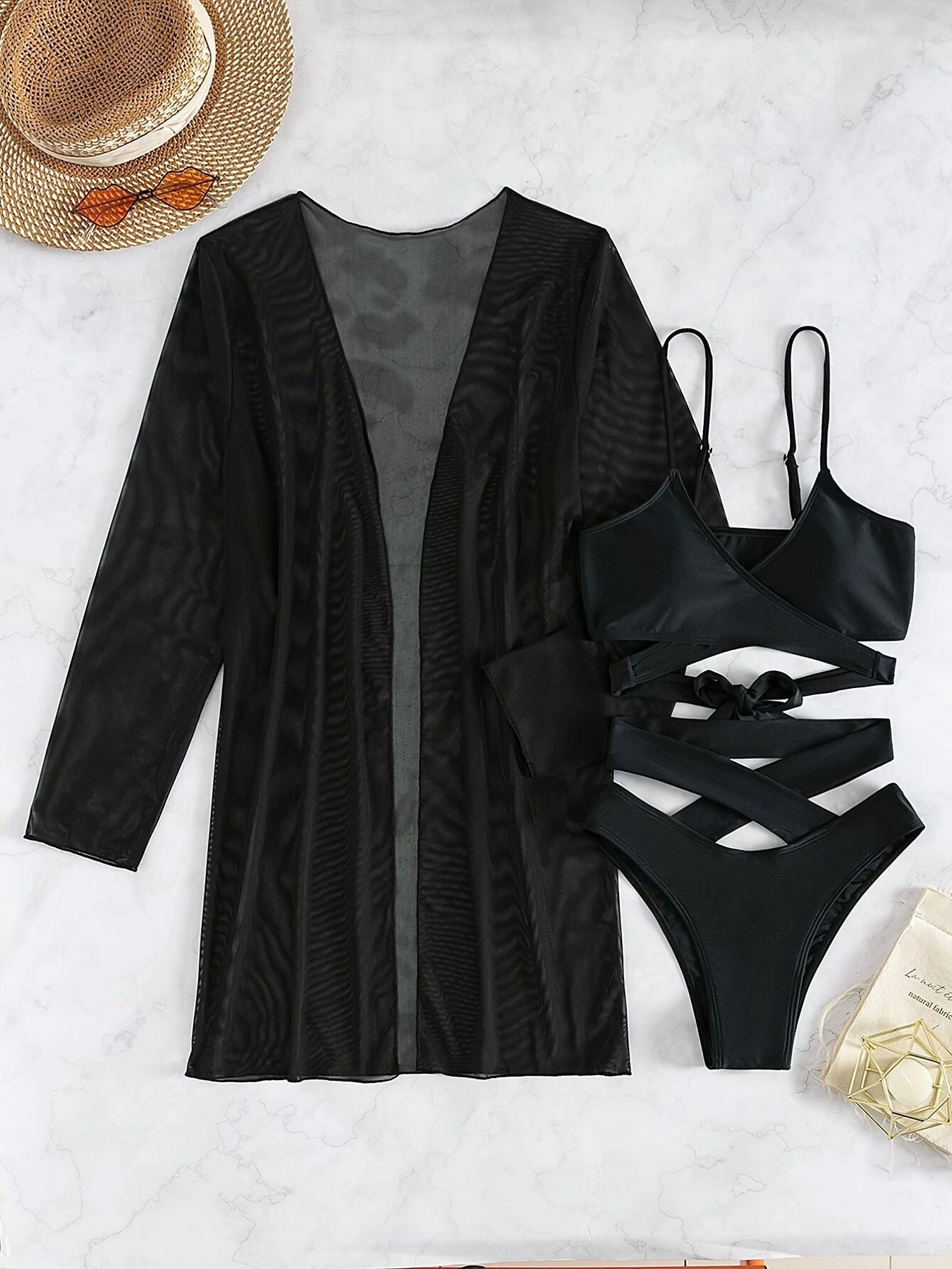 3-Pieces V Neck Bikini Sets