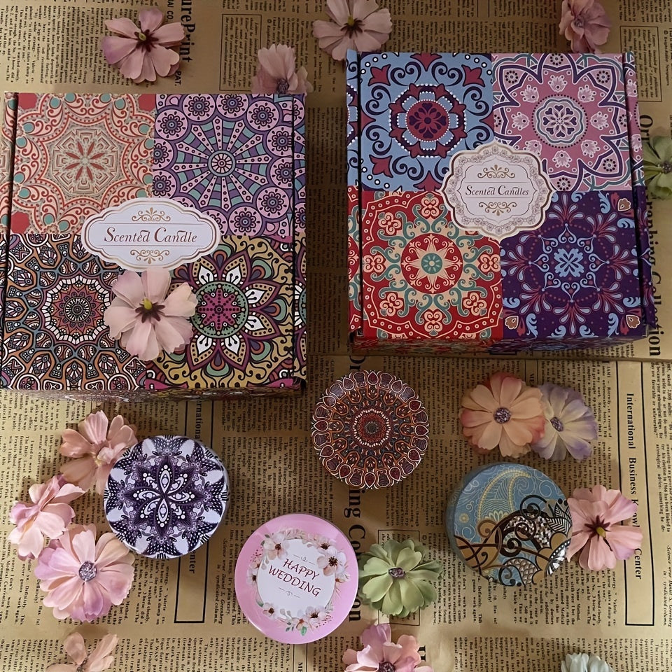 A Gift Set of 4 Scented Candles in a Box