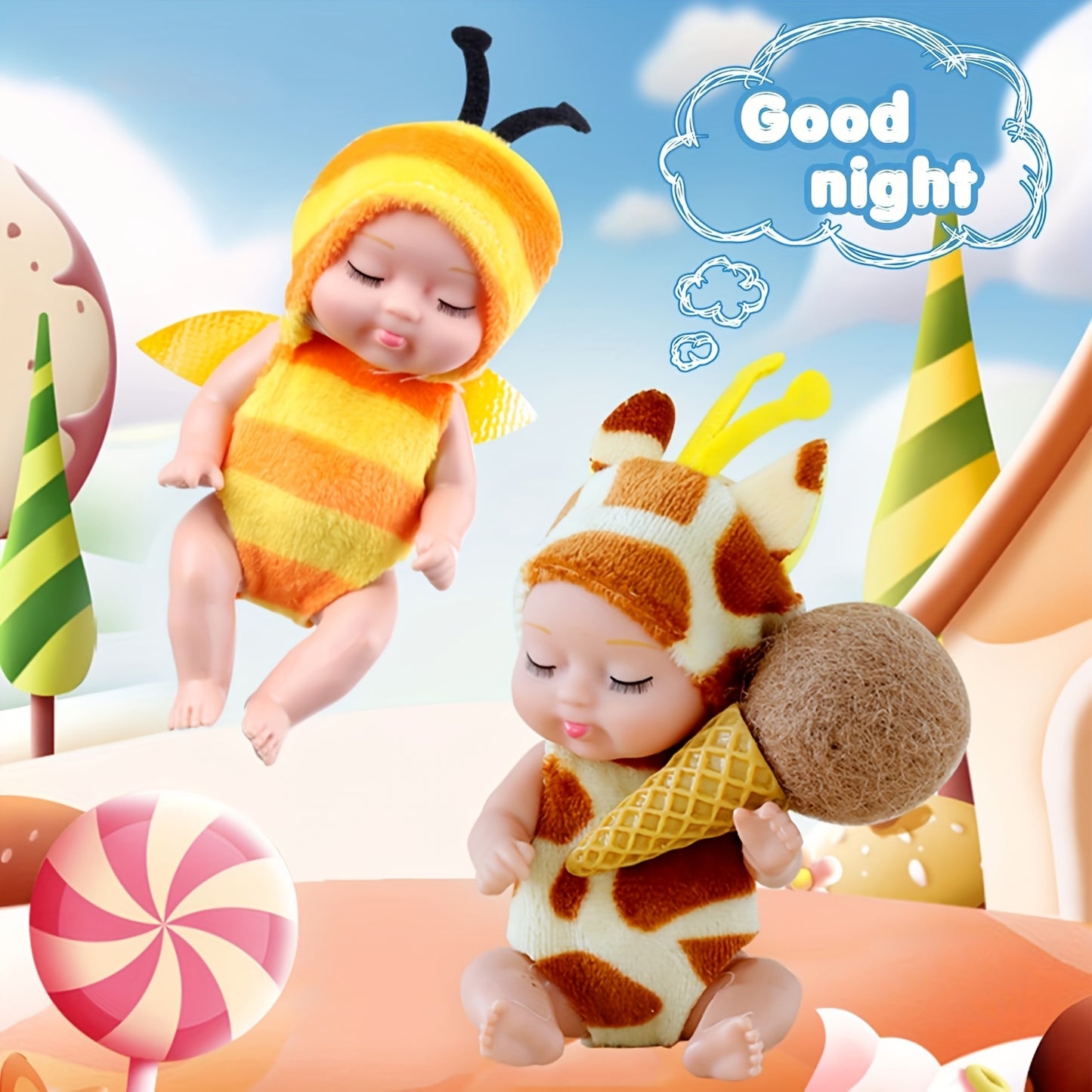 10pcs Mini Children's Dolls, 4-inch Realistic Animal Costume Dolls
