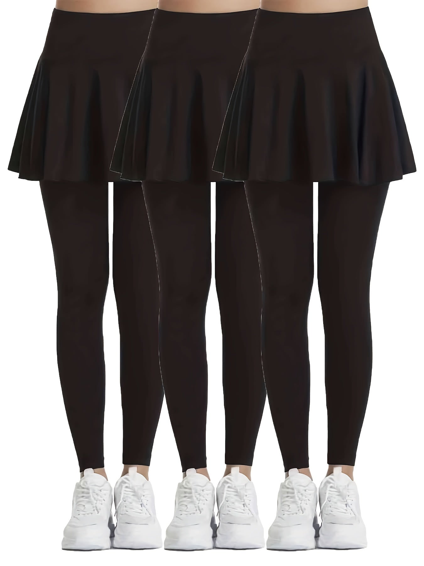 3pcs High-Waist Skort Leggings for Women