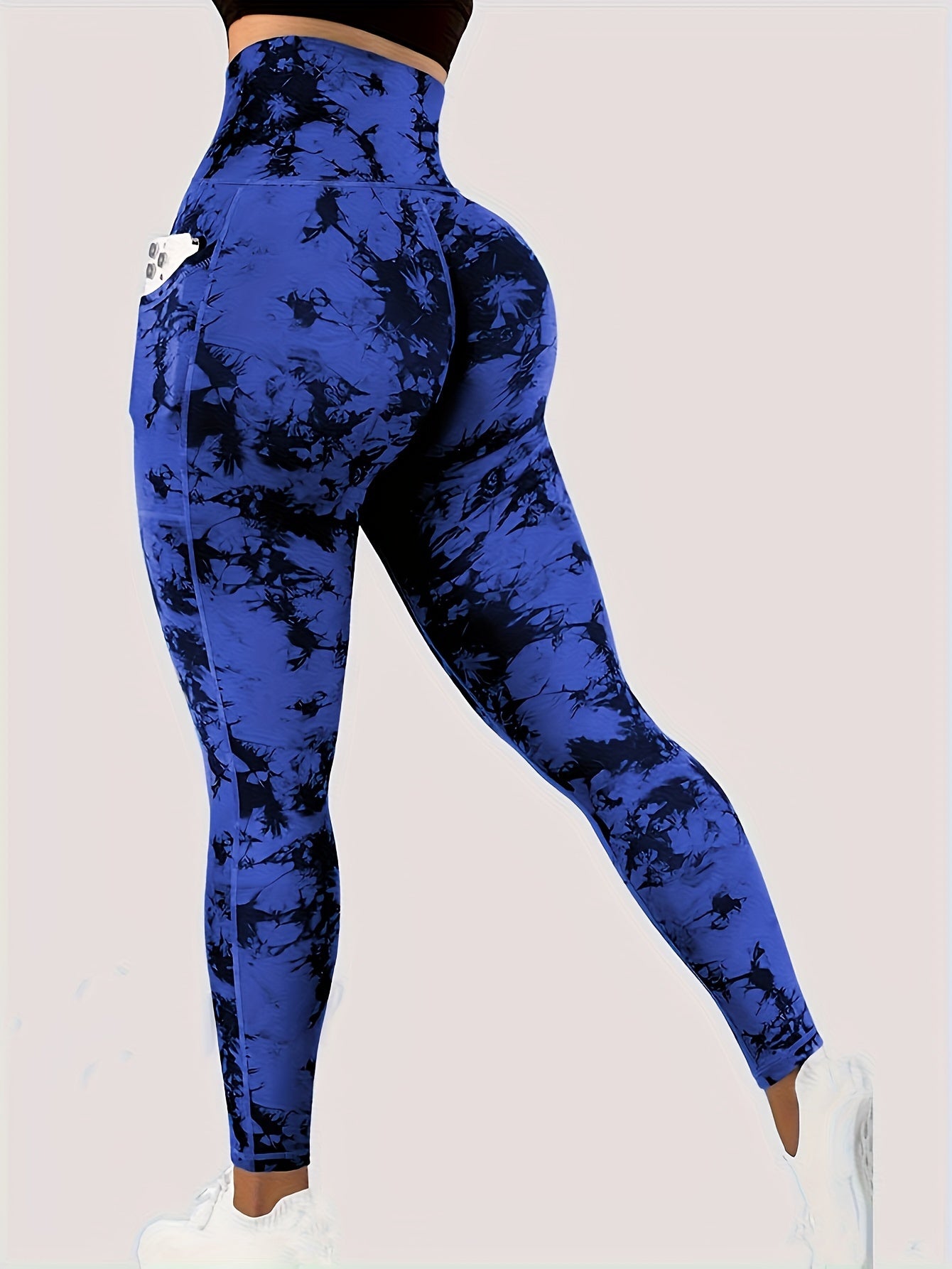 Women'S Tie-Dye Print High-Waisted Tummy Control Pants with Front Zipper