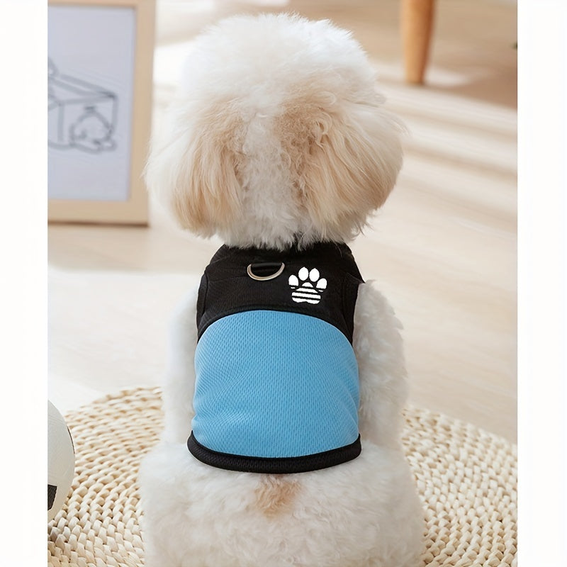 Breathable Mesh Dog Vest with Paw Print