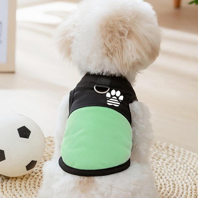 Breathable Mesh Dog Vest with Paw Print