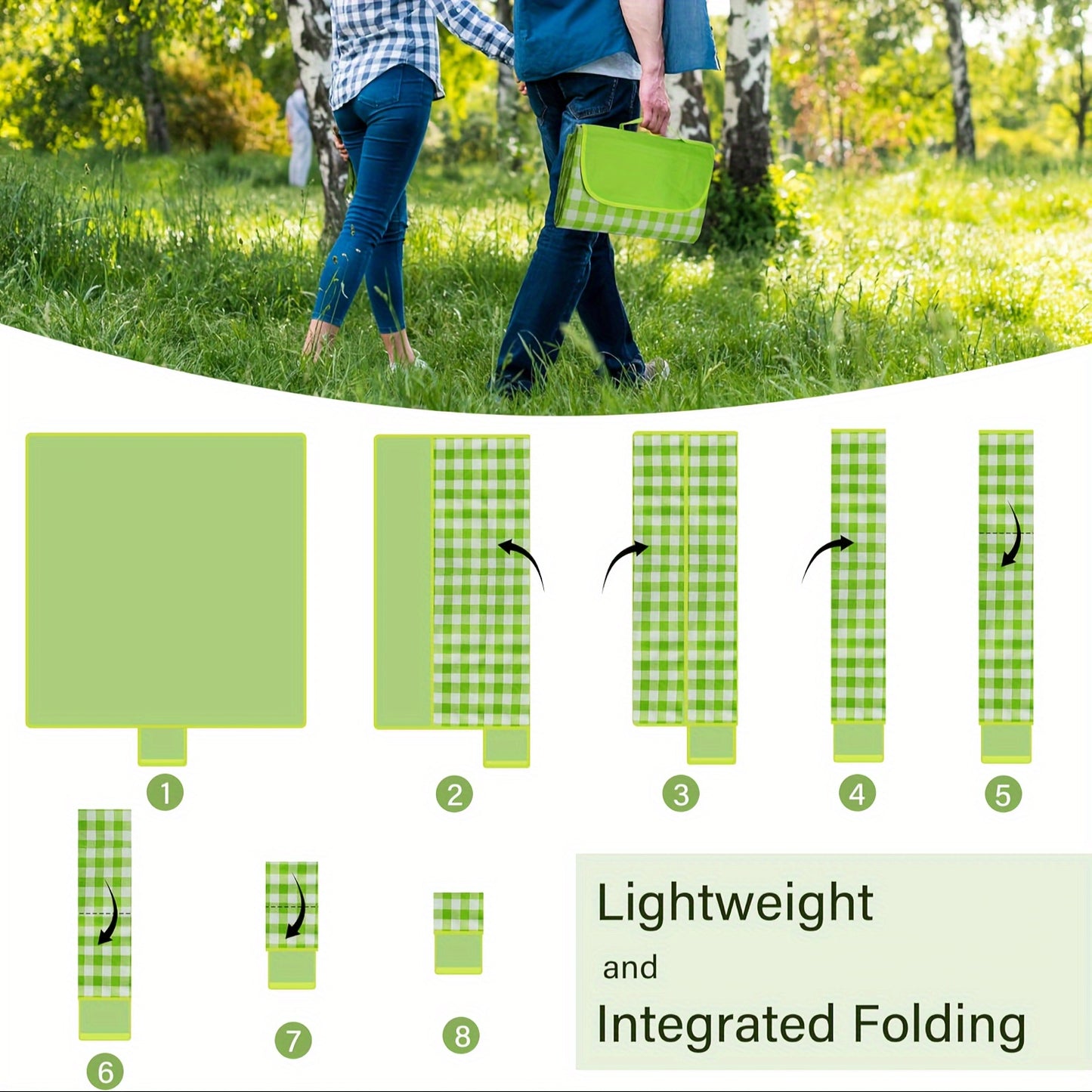 Outdoor Picnic Mat Camping Blanket 198.12cm x 149.86cm, 198.12cm x 198.12cm, 149.86cm x 99.06cm