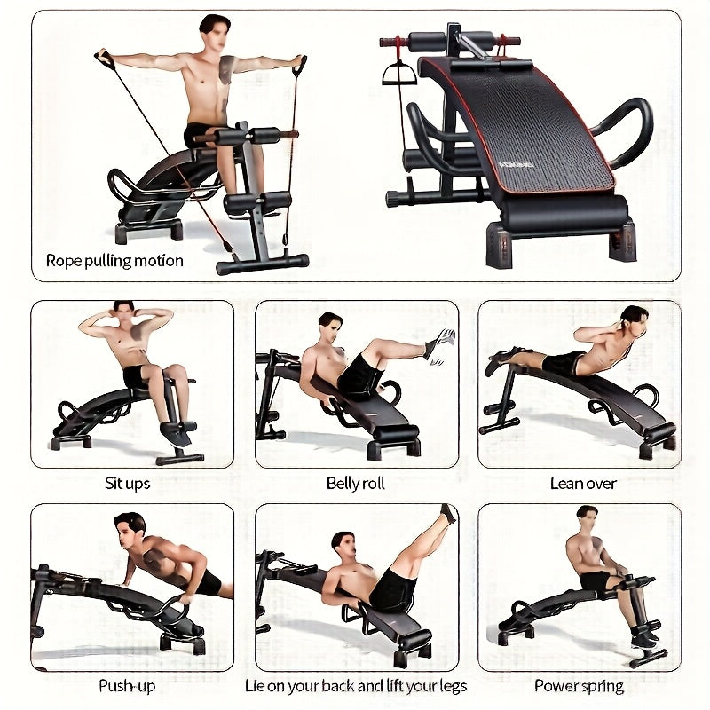 Adjustable Sit-Up Bench with Cushioned Backrest, Foldable Ab Workout Equipment