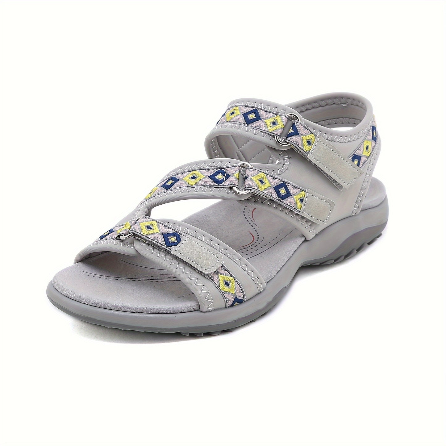 Women's Sporty Flat Sandals with Hook-and-Loop Fastener
