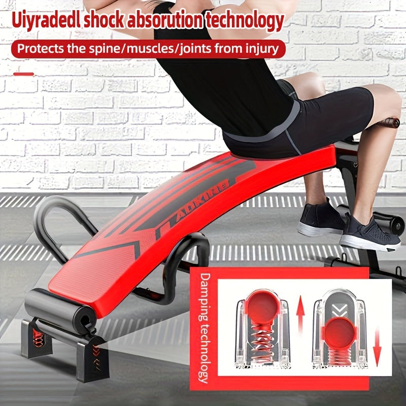 Adjustable Sit-Up Bench with Cushioned Backrest, Foldable Ab Workout Equipment