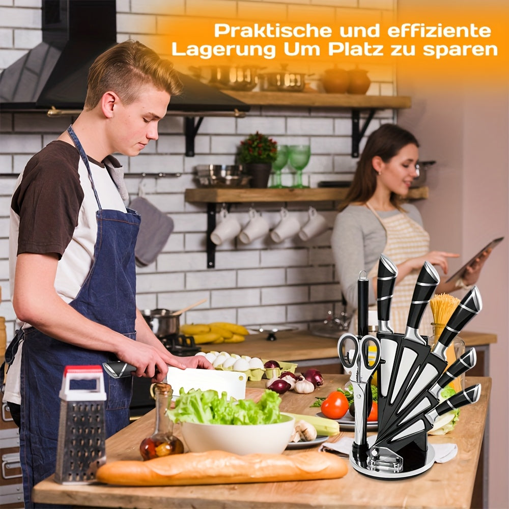 Set Cuțite 9 piese – Oțel Inoxidabil Carbon