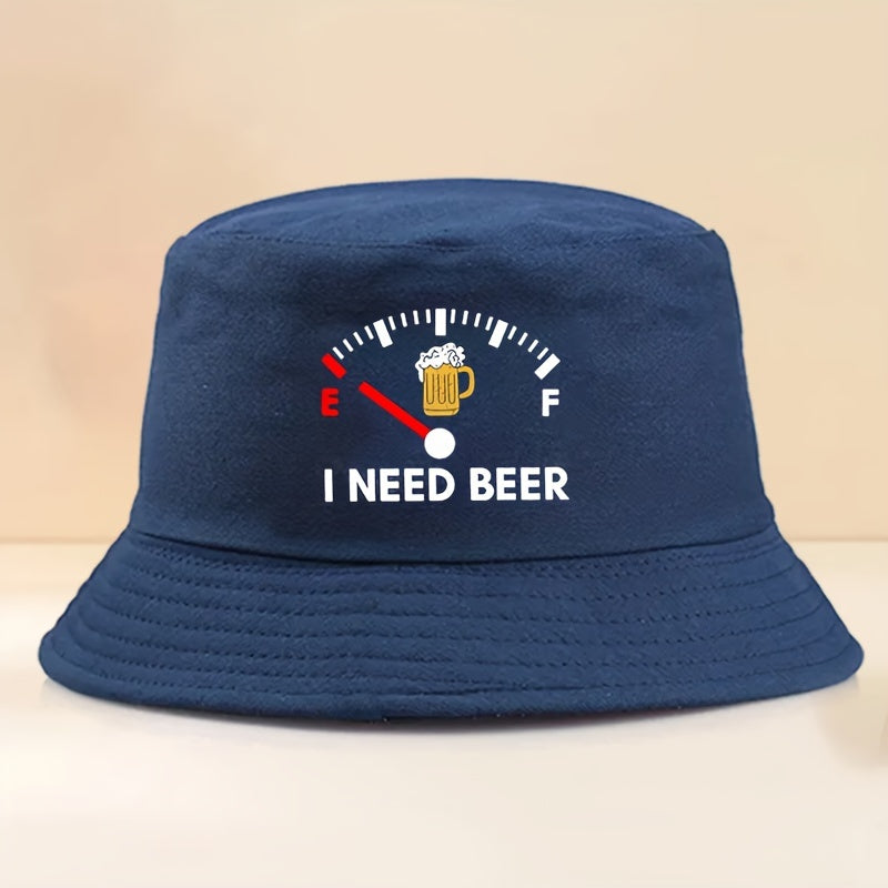 Unisex Outdoor Bucket Hat with "I NEED BEER" Print