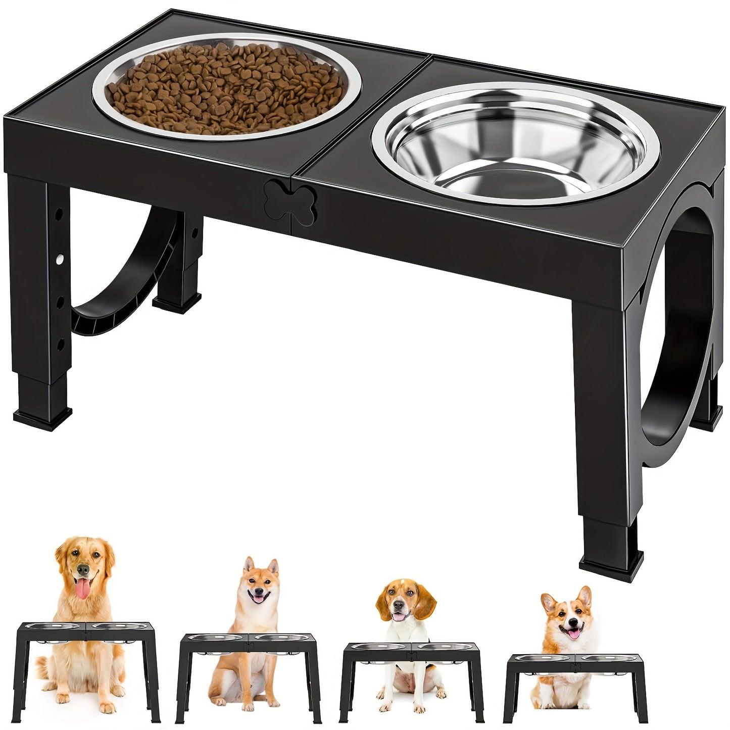 1 Set Elevated Dog Bowls