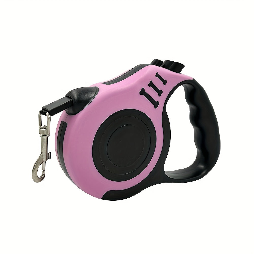 Durable Dual-Button Retractable Dog Leash, Polyamide Material