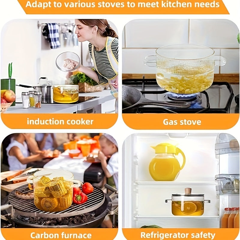 Set oala din Sticlă Borosilicată cu Capac
