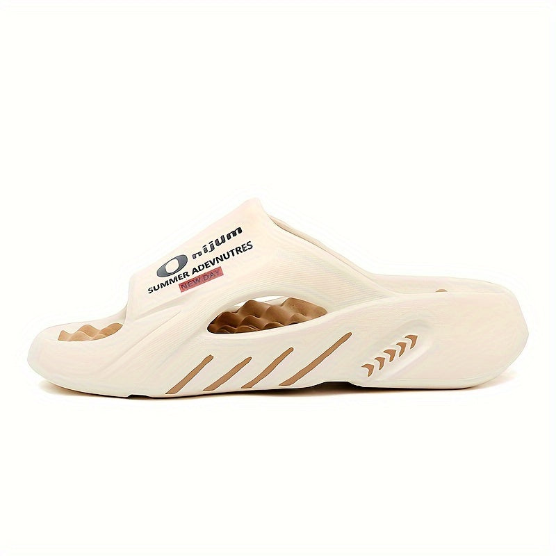 Men's Trendy Street Style Color Block Open Toe Breathable Chunky Slippers