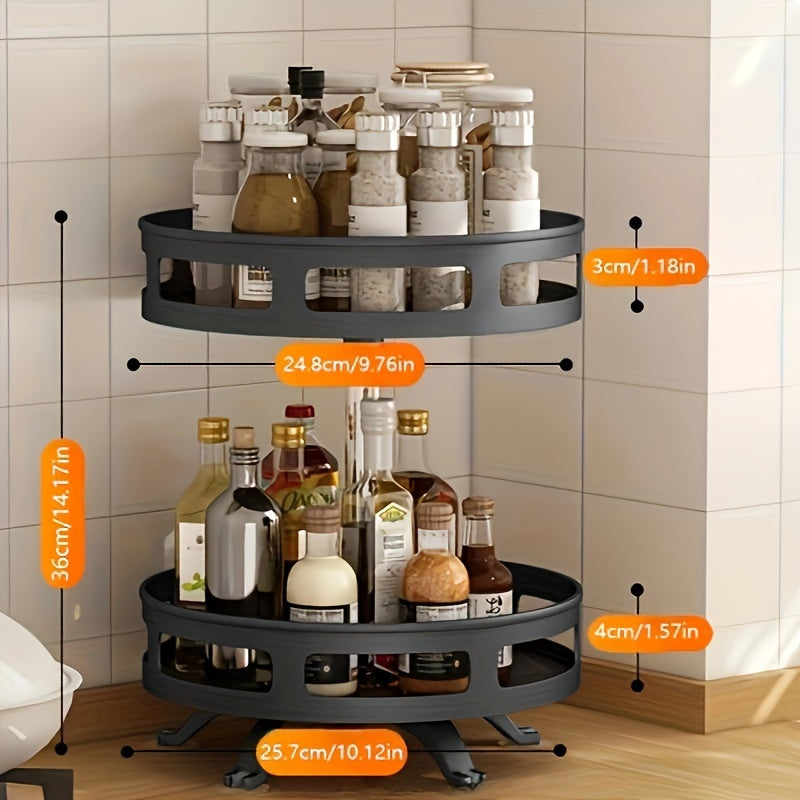 Raft de Bucătărie Rotativ 360° cu Containere pentru Condimente, Uleiuri și Oțet