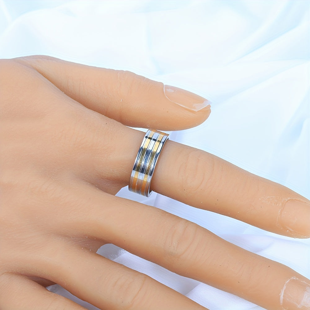 New Waterproof And Sweat-proof High-quality Two-color Stainless Steel Ring