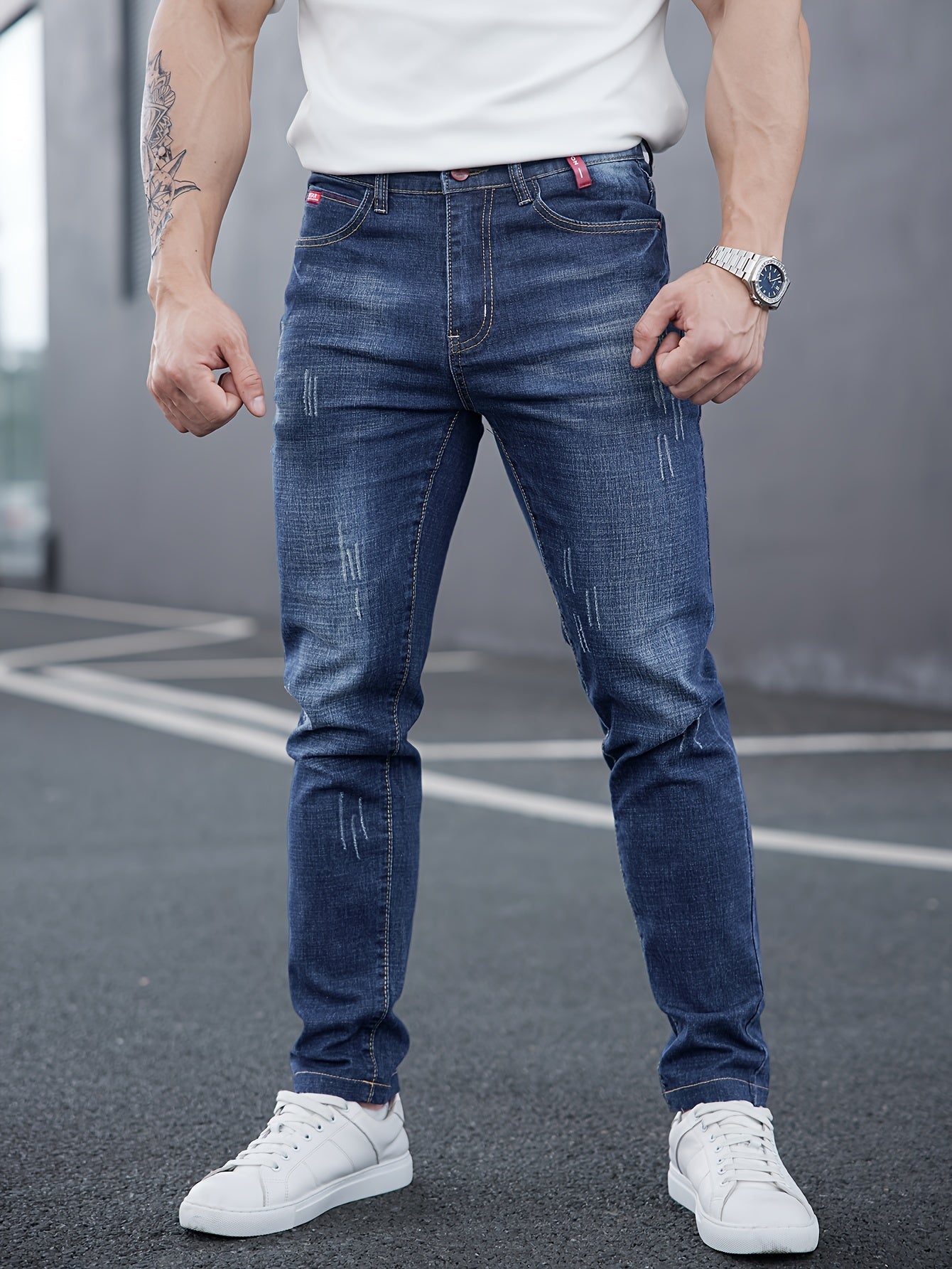 Men's Premium Slim-Fit Washed Jeans