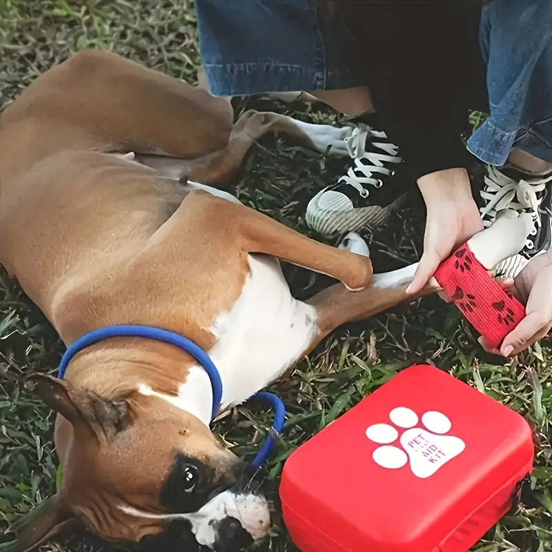 Pet First Aid Kit for Dogs & Cats - Portable Emergency Care Set
