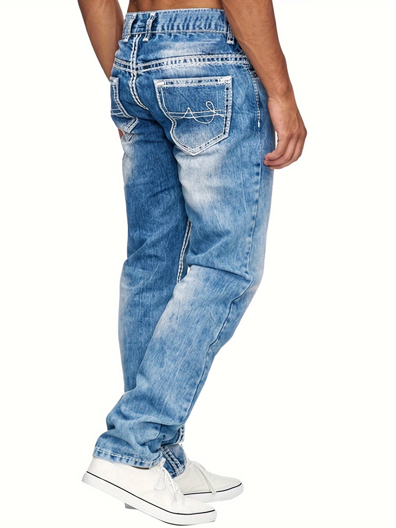 Men's Stretch Denim Jeans, Slim Fit Straight-Leg