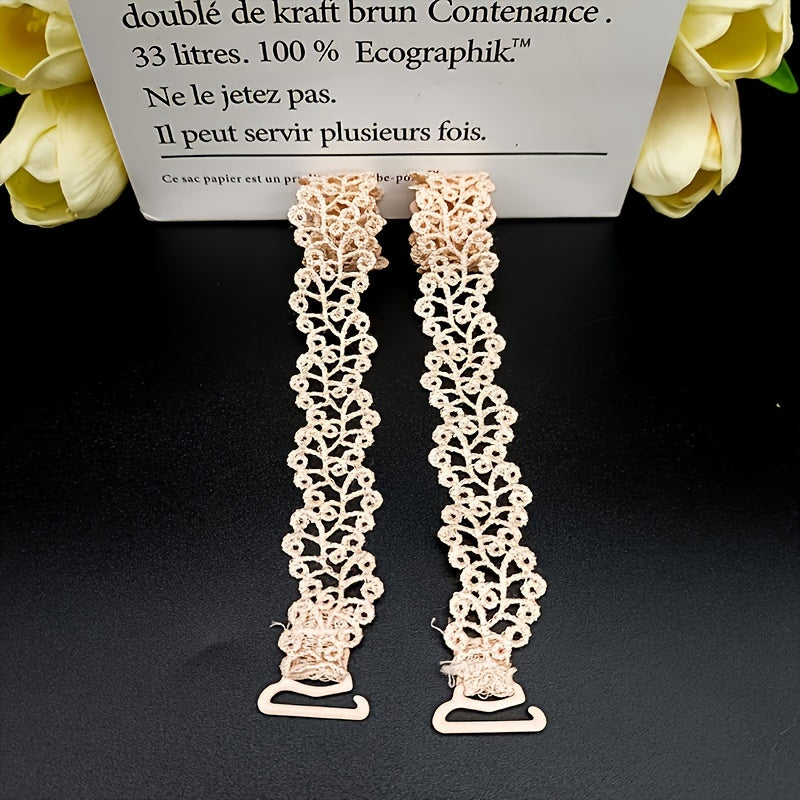 1 Pair Floral Bra Straps - Adjustable Replacement Shoulder Straps for Lingerie